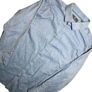 Hart Schaffner Marx Mens Geometric Long Sleeve Button Down Dress Shirt 2XB